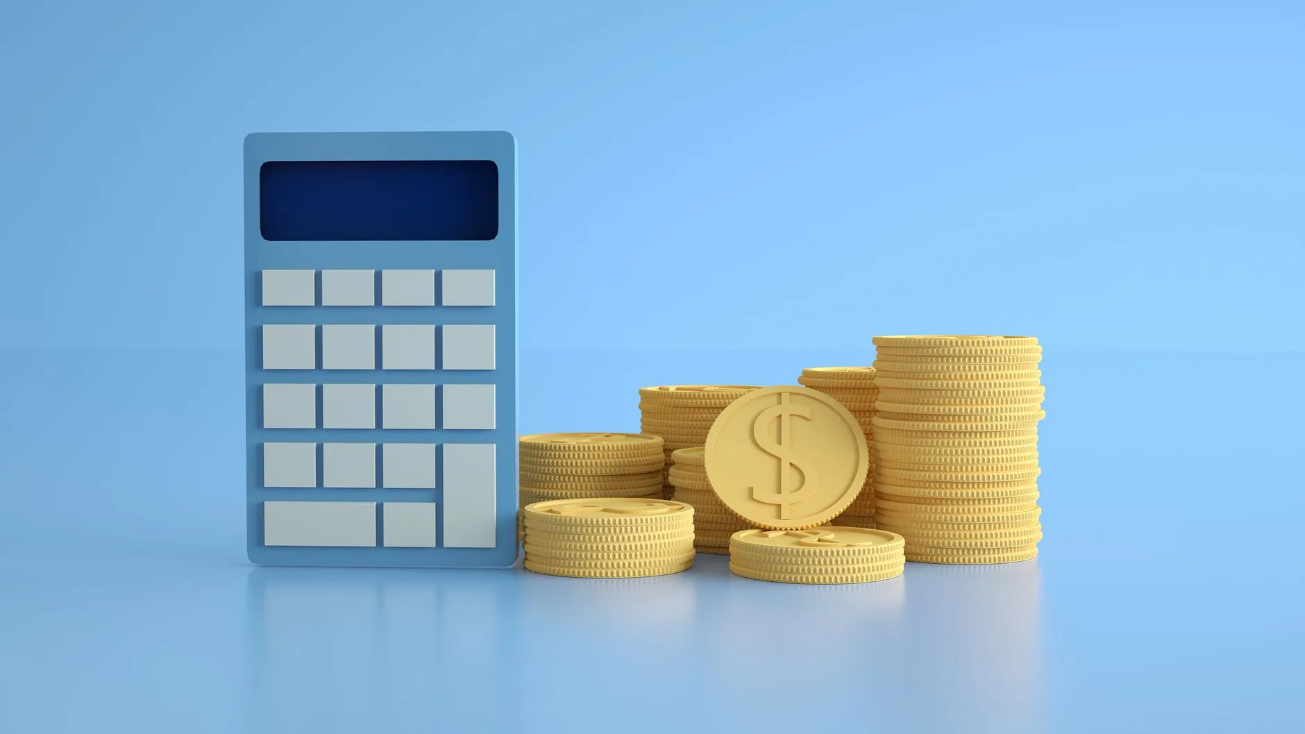 Calculadora y monedas apiladas que representan el precio de una consulta psicológica en México.